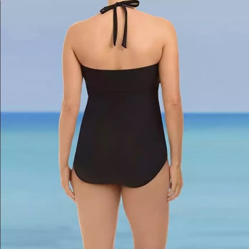 Sexy Plus Size Laced Up Bandage Push Up Swimsuit - Picture 3 of 16